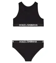 [Dolce & Gabbana Kids] Dolce & Gabbana Kids Logo cotton-blend underwear set Y 14 black