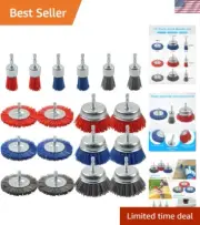 18 Pack Nylon Filament Abrasive Wire Brush Wheel & Cup Brush Set with 1/4 Inc...