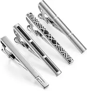 [KUHBDIE] Men's Silver Tie Clip Set Business Formal Tie Clip Tie Clip