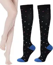 [Generico] Nurses Compression Socks, Wide Calf Compression Socks for Women - Soft and Wide Calf Compression Socks,Everyday Wear Running Socks,Athletes, Infe