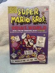 NEW RARE Super Mario Bros Print World IBM Tandy 5.25" Disk Big Box Nintendo 1991
