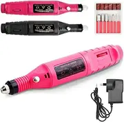 Electric Nail Drill Machine Bits 24File Tool Kit Machine Manicure Art Pen Shaper USB Nail File Drill Kit for Acrylic, Gel Nails, Manicure Pedicure Tools with 6 Bits and Sanding Bands (Black)