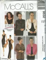 McCalls Sewing Pattern 9632 Dress Jacket Stole Misses Size 10-14