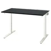 MITTZON desk, black stained ash veneer/white, 120x80 cm