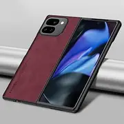 [Jarttarn] Compatible with Google Pixel 9 Pro Fold (2024),Soft PU Leather Skin Slim Protective Back Cover Case for Pixel 9 Pro Fold Full Cover Phone Shell Housing (Red)