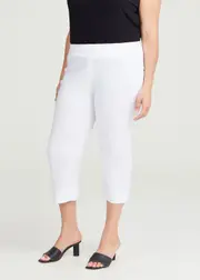 [Taking Shape] Taking Shape Expose Split Hem Crop Pant Size 12 in White, Viscose - Plus Size Women's Bottoms White
