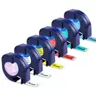 Dymo LetraTag Refills 91331 12mm Black on White Plastic Label Tape LT-100H XR XM