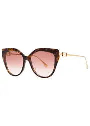 Fendi Baguette Oversized Cat-eye Sunglasses - Brown Havana One Size