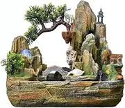 Tabletop Water Fountain Indoor Fountain Tabletop Fountain Waterfall Rockery Fake Trees Relaxation Water Feature Fountain Fountain for Home and Office Indoor Spaces Decor Office Relaxation Meditation F