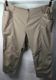 AUTOGRAPH BROWN TAN STRETCH CARGO CROP PANTS SIZE 26 COMFORTABLE ALL NEW