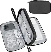 Lcsmaokin Electronics Travel Organizer,Portable Waterproof Electronic Travel Storage Bag for Small Charging Cord Storage,Charger,Small Electronics,SD Card etc,for Travel,Business - Black