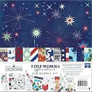 Fancy Pants Designs Fireworks & Freedom Big Bundle Collection Kit, 4th of July Themed Scrapbook, Card Making, Journaling and Collage
