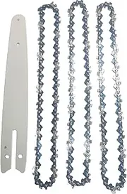 4pcs 8 Inch Chainsaw Guide Bar and Saw Chain Set 45 Drive Link Electric Saw 1/4inch for Brushless Electric Saw Wood Cutter Spare Chain