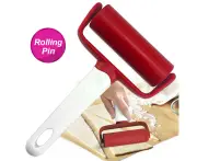 Plastic Rolling Pin Pastry Cookie Dough Pizza Baking Roller Kitchen Utensil Tool Red White