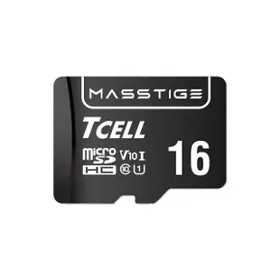 【TCELL 冠元】2入組-MASSTIGE C10 microSDHC UHS-I U1 80MB 16GB 記憶卡