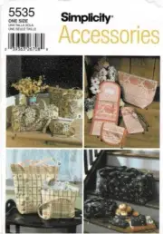 Simplicity Sewing Pattern 5535 Quilted Bags Eyeglasses Case Change Purse