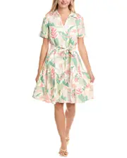Tori Richard Takes 2 To Mango Devon Linen-Blend Shirtdress