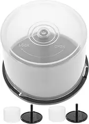 MOLUCKFU 3pcs Cd Storage Bin Bucket Holder Movie Disc Holder Bin Disc Round Clear Empty Portable Disk Organizer Storage Cd Covers DVD Plastic Sleeves DVD Case Plastic Case Pp