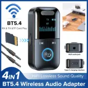 Bluetooth 5.4 Transmitter Receiver Audio Adapter AUX 3.5mm TF TV CAR PC Speaker