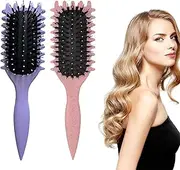 Mijradge Define Styling Brush, New Curly Hair Brush, Defining Brush for Men, Women, Shaping and Defining Curls 2 Pcs (Pink+Purple)