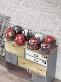 在飛比找樂天市場購物網優惠-頭盔架子家用展示架放置架包包收納盒摩托車電動車安全帽架置物架