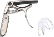 Guitar Capo Accurate Tuning 2 in 1 Design for Musicians Zinc Alloy Guitar Capo Tuner USB Rechargeable Battery Full Color LED Edge Lighting (Black)