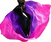 [KGVSLIXYT] Belly Dance Veil Belly Dance Fan, Classic 250 * 114cm Silk Veils Belly Dancer Stage Performance Props Hand Scarf Thrown Shawl Bellydance Accessory Veil(O Real Silk Veils,90x200cm)