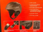 Bolle Vented Adult Small 53-55cm Headsize Sport Snowboard Ski Helmet & Bag Black