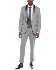Brunello Cucinelli 2pc Wool, Silk, & Cashmere-Blend Suit with Flat Front Pant
