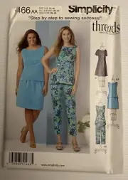 Simplicity 1466 Sewing Pattern Sizes: 10-18 Dress Top Tunic Pants Skirt
