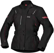 IXS Liz-ST, textile jacket waterproof women , color: Black/Red , size: 3XL