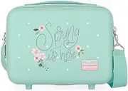 [ROLL ROAD] Spring is Here Children's Suitcase, Turquoise, ABS Toilet Bag