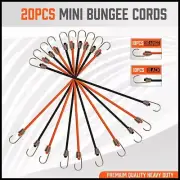 HORUSDY 20 Pack Mini Bungee Cords 8" Premium Small Bungee Cords W/ Hooks Tool