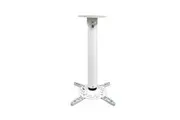 White Projector Mount Bracket Extendable 40-55cm suits Flat or Angled Ceiling