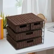 Handwoven Storage Box Large Capacity Drawer Type Multipurpose Sundries Storage