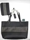 Ralph Lauren Leighton Shopper Tote with Matching Wristlet Black NEW
