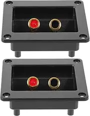 TEHAUX 2Pcs Speaker Binding Post Terminal Plates Speaker Connectors for Speaker Subwoofer Boxes Secure Double Connection for Home Stage Audio Setup