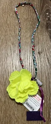Crew Cuts J. Crew Girls Necklace Made With Liberty Fabric. Floral Amulet New
