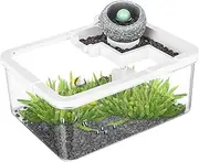 Small Fish Tank with Filter and Light,Quiet Tank for Living Room | Ancient LED Aquariums with USB Pump for Betta Hospital Bedroom Shrimp Aquaponics Reef Bookshelf Desktop Display