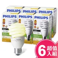 在飛比找PChome24h購物優惠-PHILIPS飛利浦Helix 23W螺旋省電燈泡(6入特惠