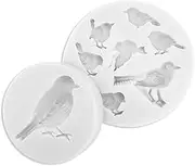 Guratapa 2Pcs Mini Bird Silicone Animals Molds for DIY Fondant Candy Making Tools Chocolate Mold Desserts Ice Cube Gum Clay Biscuit Plaster Resin Cupcake Topper Cake Border Decor Moulds