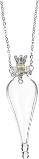 Abaodam Mini Glass Bottle Necklace with Chain DIY Decorative Jar Pendant for Wishes Keepsakes Perfume Versatile Tiny Storage Bottles for Crafting and Gifting