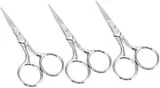 3pcs Eyebrow Scissors Mini Scissors Metal Small Scissors Portable Metal Scissors Eye Brow Shaper Trimmer Portable Face Hair Scissors Small Facial Hair Scissors Stainless Steel