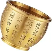 MUSISALY Jar Brass Treasure Basin Chinese Bowl Vintage Decor Home Office Accessory