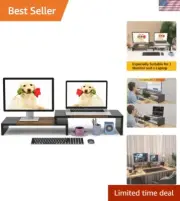 Dual Monitor Stand - Riser 2 Shelf Computer with Adjustable Length and Angle,...