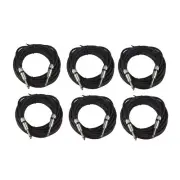 6Pcs 15ft 6.35mm 1/4" to 1/4" Mono Male Cables Cord Cables for Mic PA DJ Speaker
