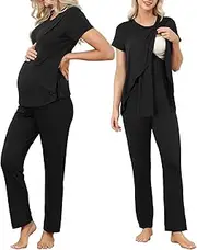 [American Trends] Maternity Nursing Pajamas Postpartum Breastfeeding Labor Delivery Pjs Pregnancy Sleepwear Lounge Set
