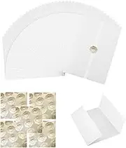 Xiciki 55 PCS Vellum Jackets, Vellum Paper for Wedding Invitations with 5 Seal Stickers Pre-Folded Vellum Jackets 5x7 Inch Translucent Wrap Jackets for Wedding, Birthday, Housewarming, DIY Projects