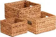 Honey-Can-Do STO-02882 Nesting Banana Leaf Baskets, Multisize, 3-Pack,Natural