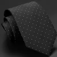 在飛比找PChome24h購物優惠-【拉福】領帶窄版領帶6cm點點領帶拉鍊領帶(黑底白點)